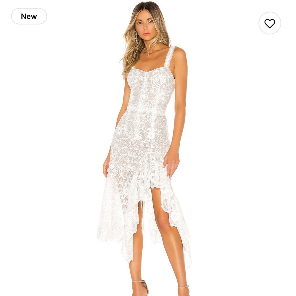 Bronx and Banco white lace dress bridal chic